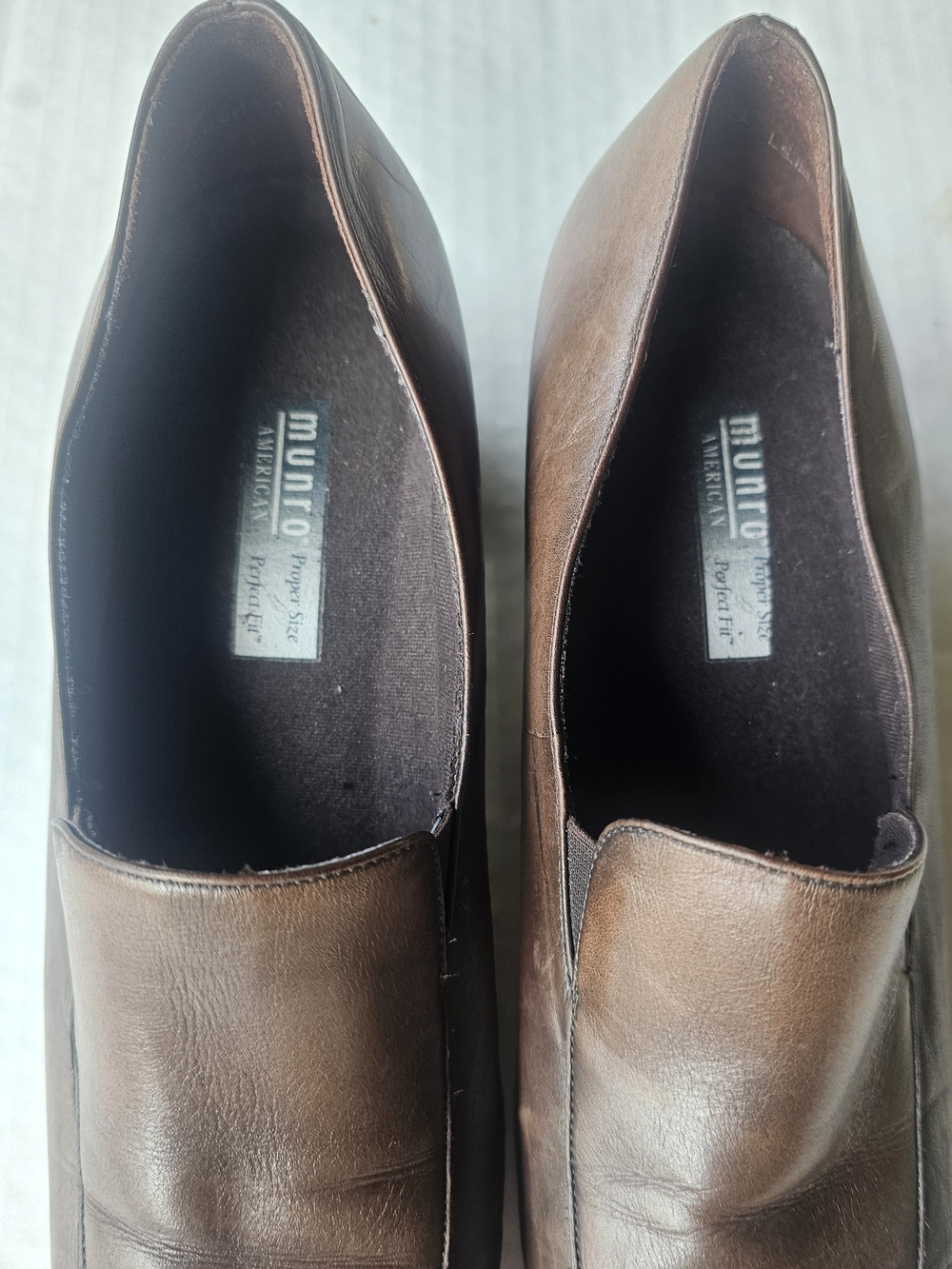 Munro Brown Leather Slip-On Loafers for Women